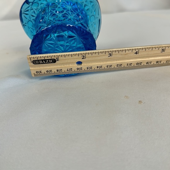 Vtg Fenton Glass Aqua Blue Fancy Cut Glass Top Hat Toothpick/Votive/Matches - Picture 13 of 13